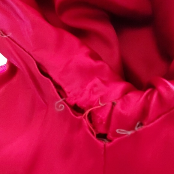 AMAZING Red Vintage Coat 1950s with fur collar Steven Hockanum, - Picture 8 of 8